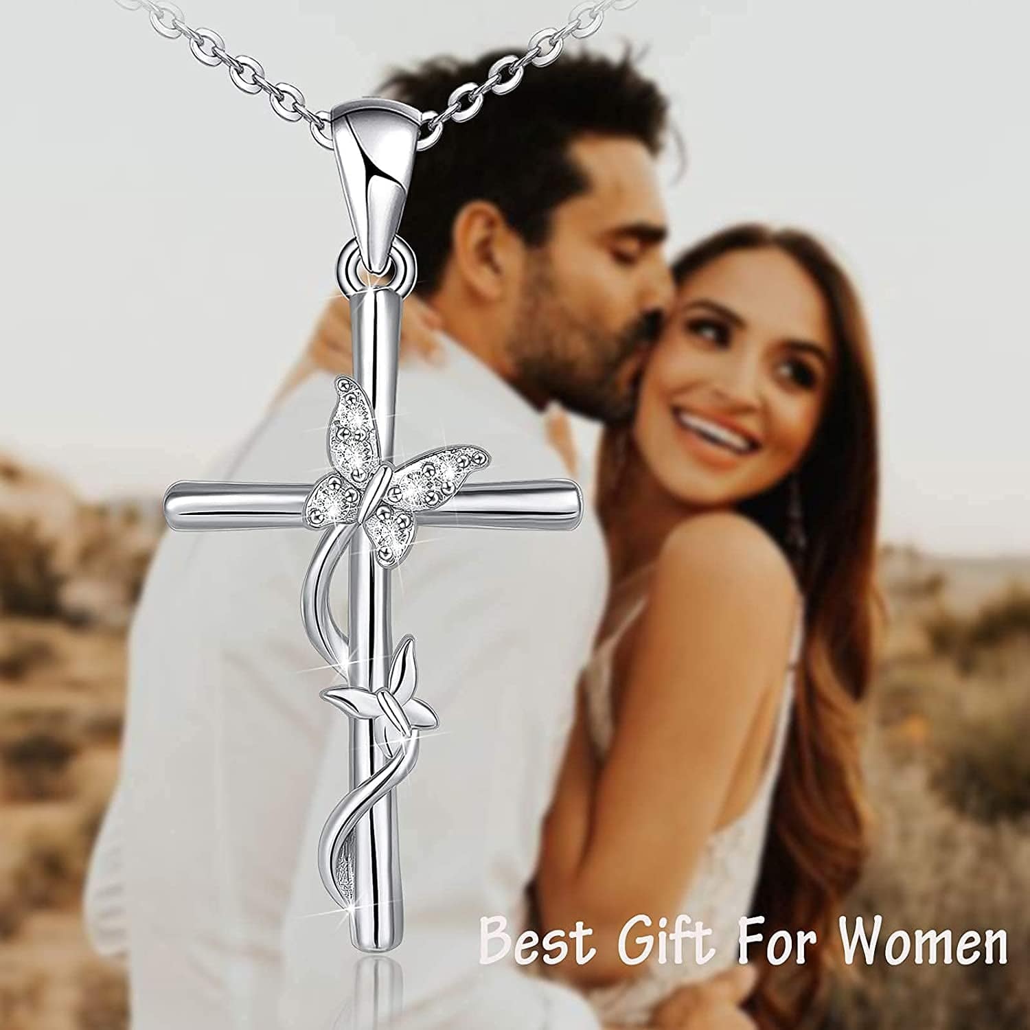 Distance Cross Necklace for Women 925 Sterling Silver Jewelry Pendant Necklace for Girls Mom Wife Gift for Mother'S Day or Birthday