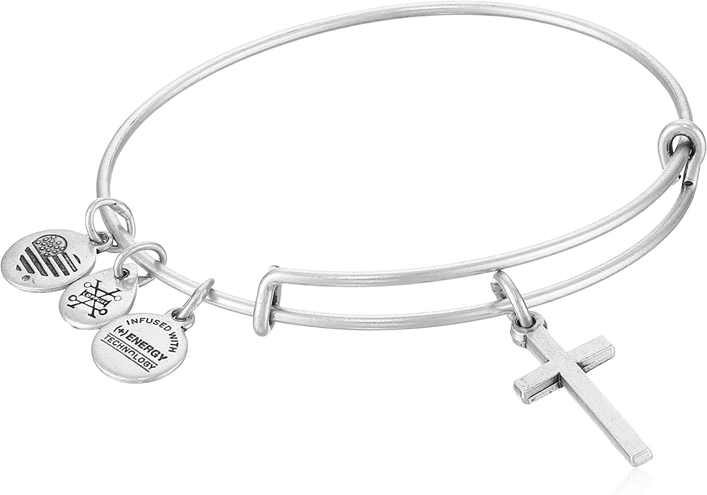 Divine Guides Women'S Cross Jewelry Set, Matching Necklace and Bangle, Rafaelian Finish Rafaelian Silver Finish / Bangle