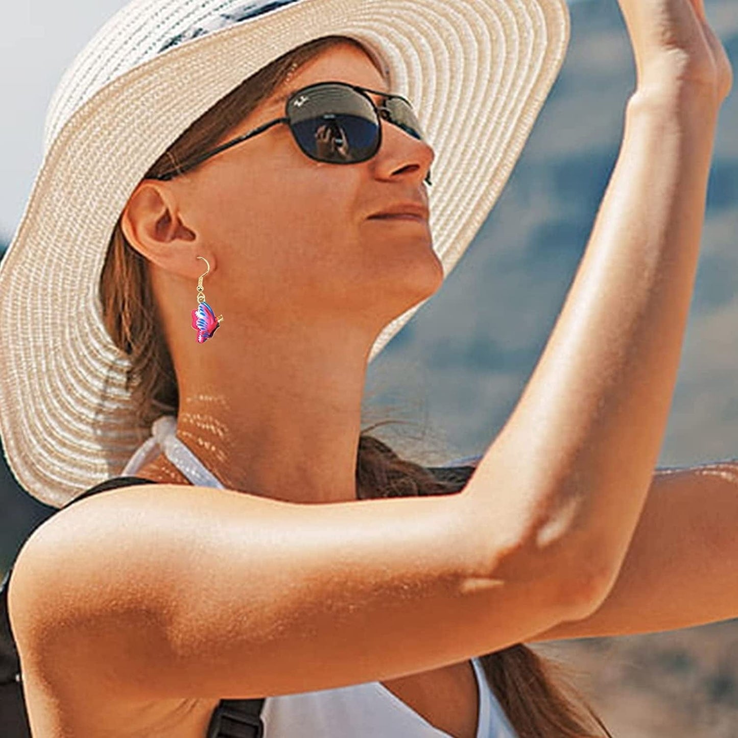 Diystore 30 Pcs Mixed Color Alloy Enamel Butterfly Charms Pendant for Earrings Bracelets Necklace DIY Making Jewelry Making Accessories