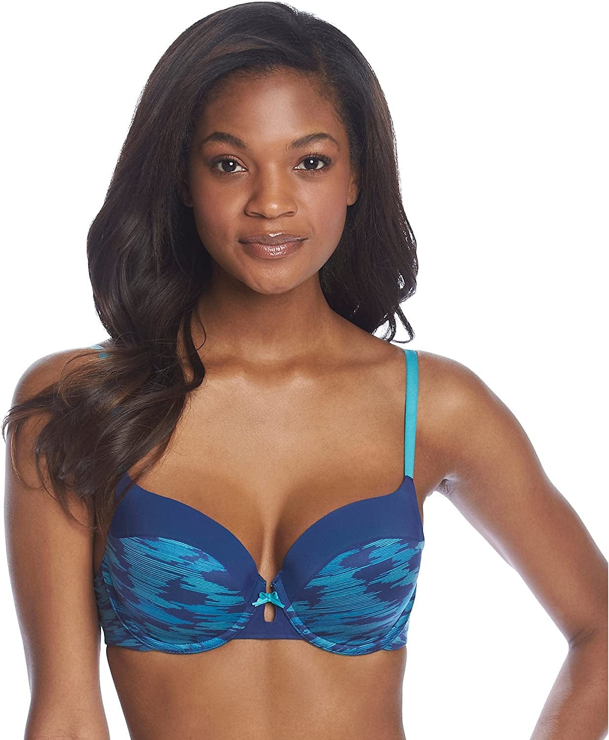 DKNY Fusion Perfect Coverage T-Shirt Bra Moving Stripe/Jade Aqua / 36C