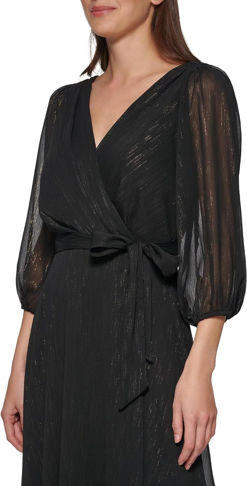 DKNY Women'S Double Strap Cold Shoulder Gown