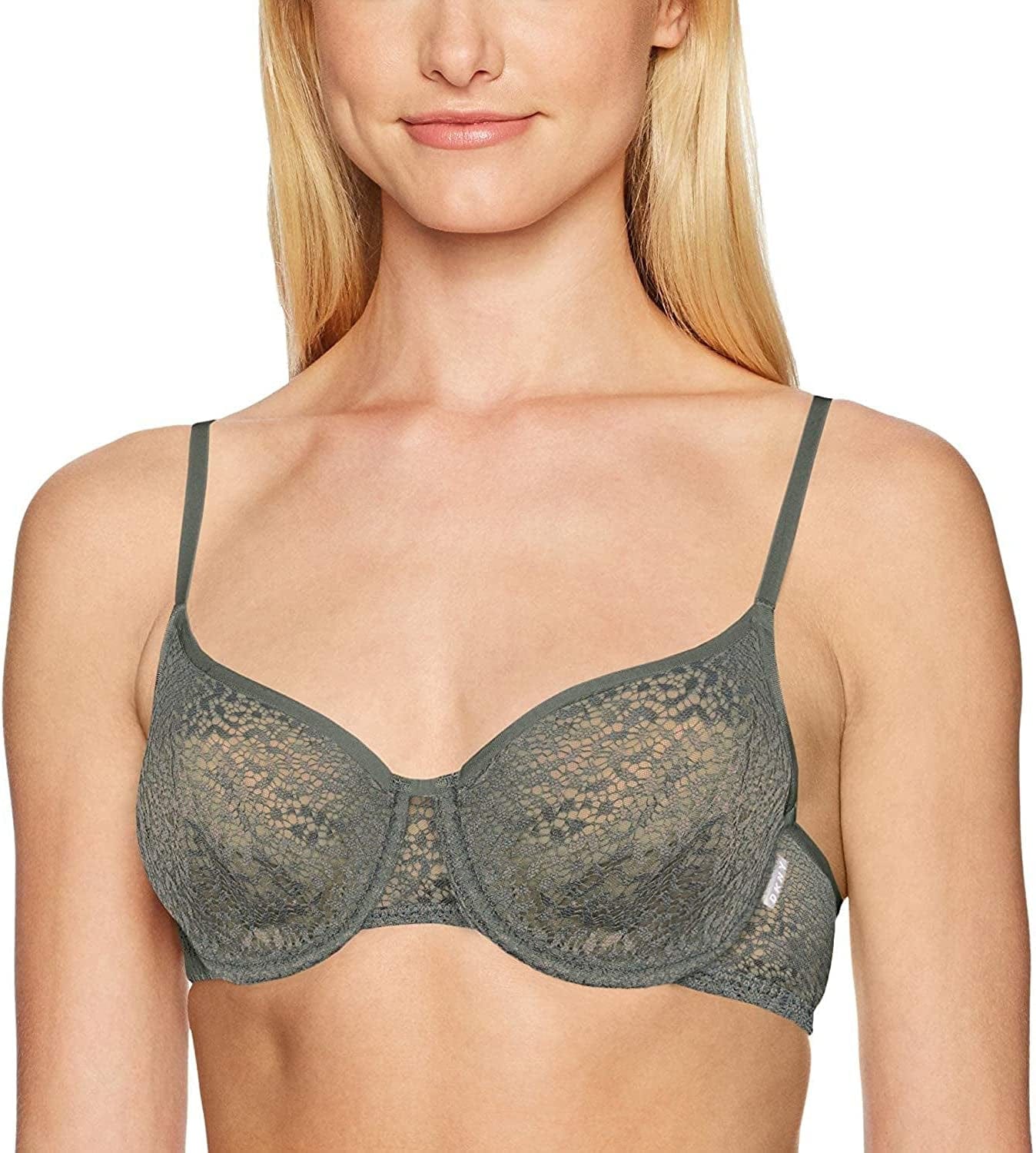 DKNY Women'S Modern Lace Unlined Demi Bra Sage Dark / 36A