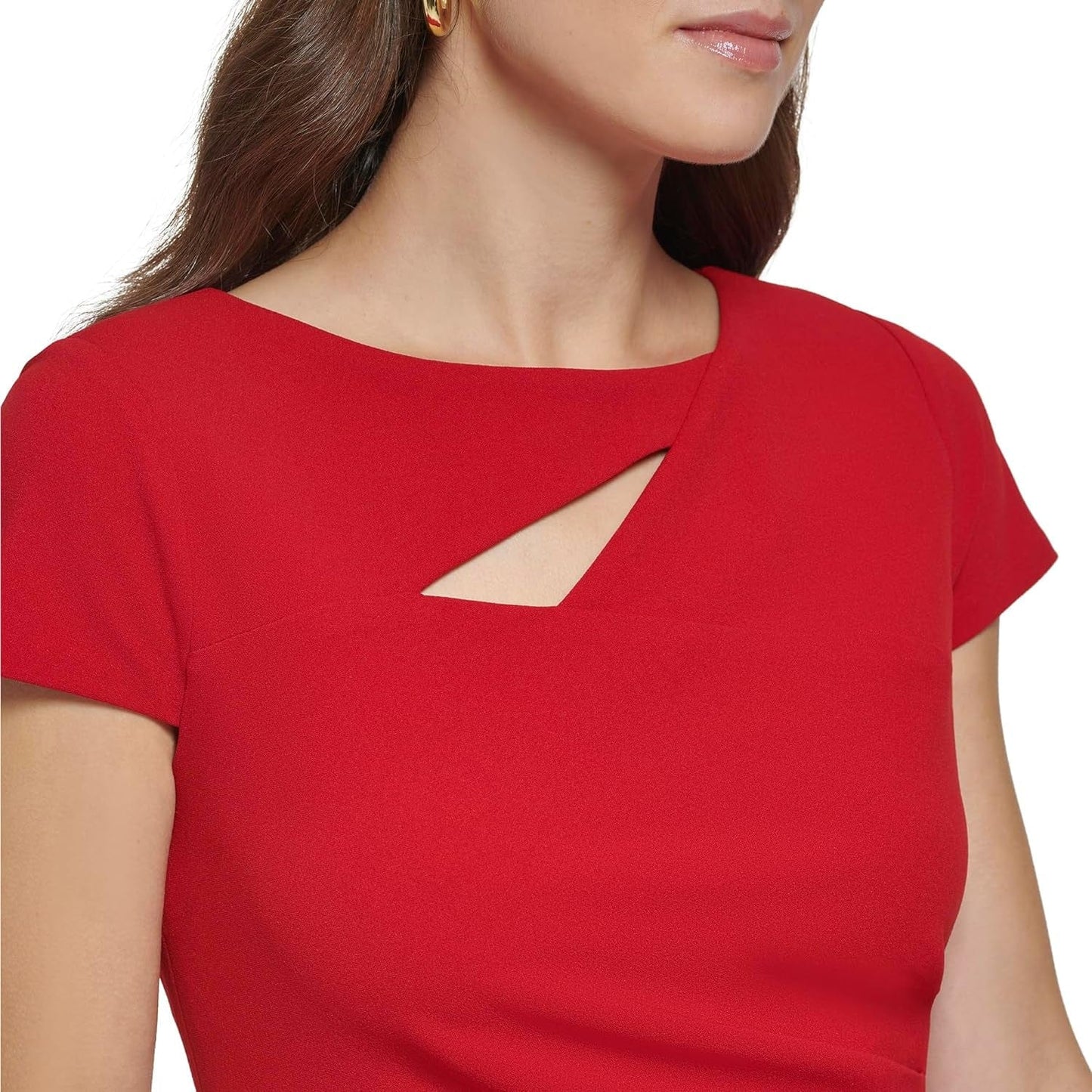 DKNY Women'S Sheath Side Ruched Boat Neck Dress