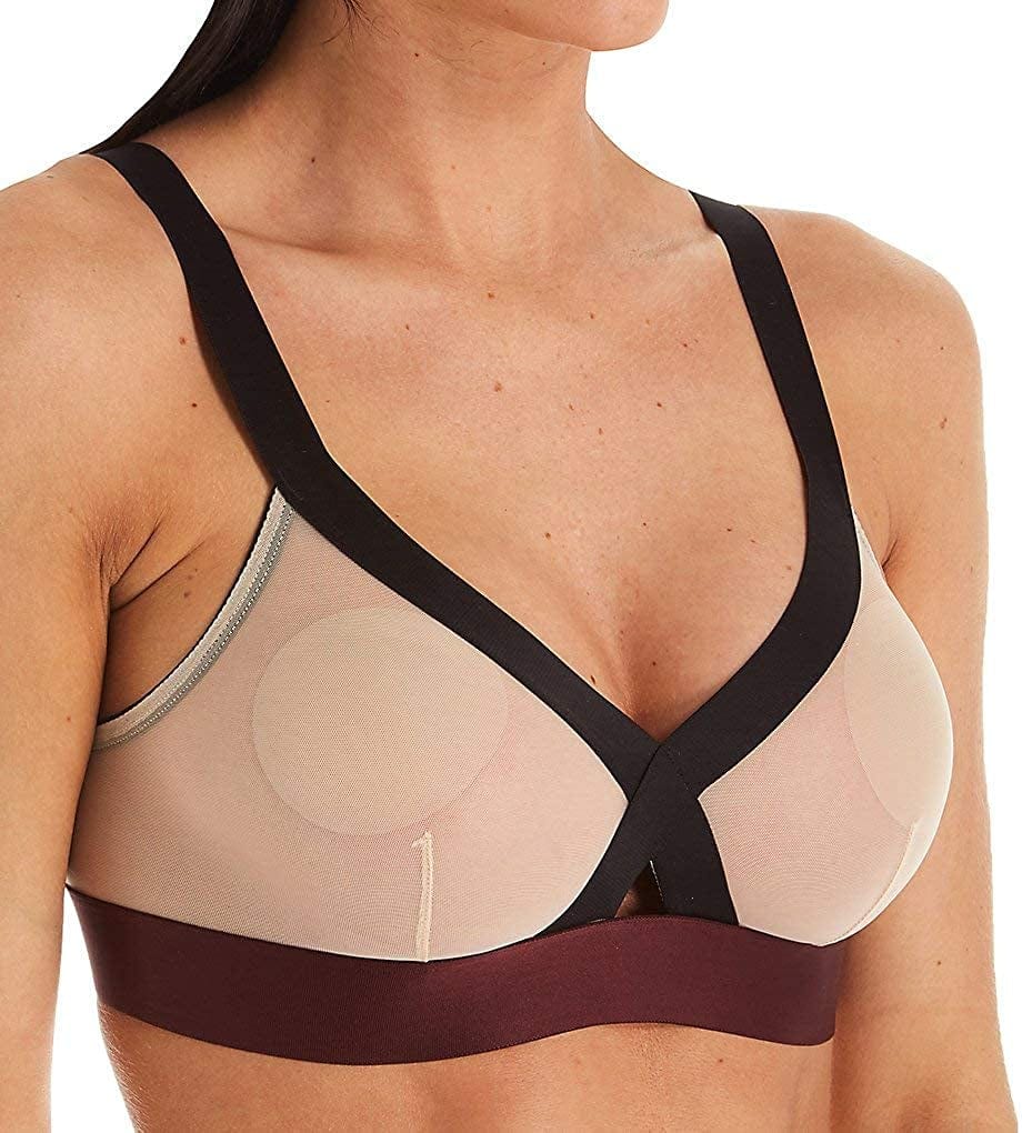 DKNY Women'S Sheers Wirefree Softcup Bralette Bra Cameo/Vamp/Black / Large