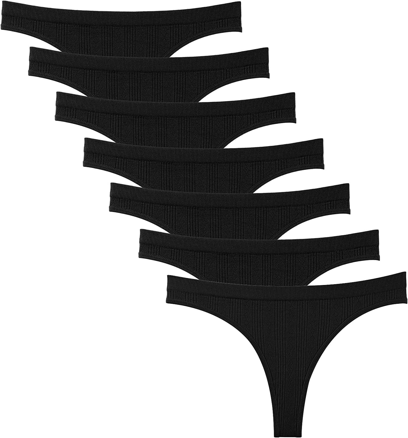 Dlala Women'S Thongs Breathable Panties Low Rise Sexy G-String Underwear Pack of 7 Color D / Medium