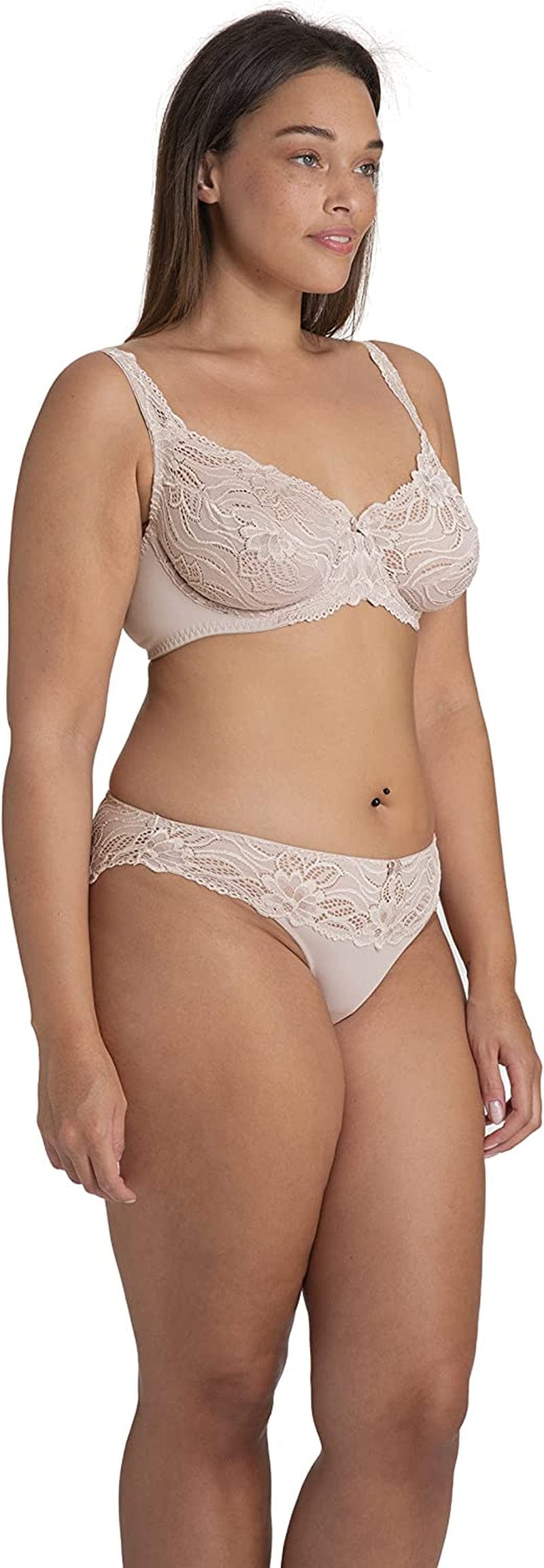 DORINA Angie Women Sexy Demi Full Cup Coverage Non Padded No Padding Underwire Lace Comfort Everyday Soft See through Bra