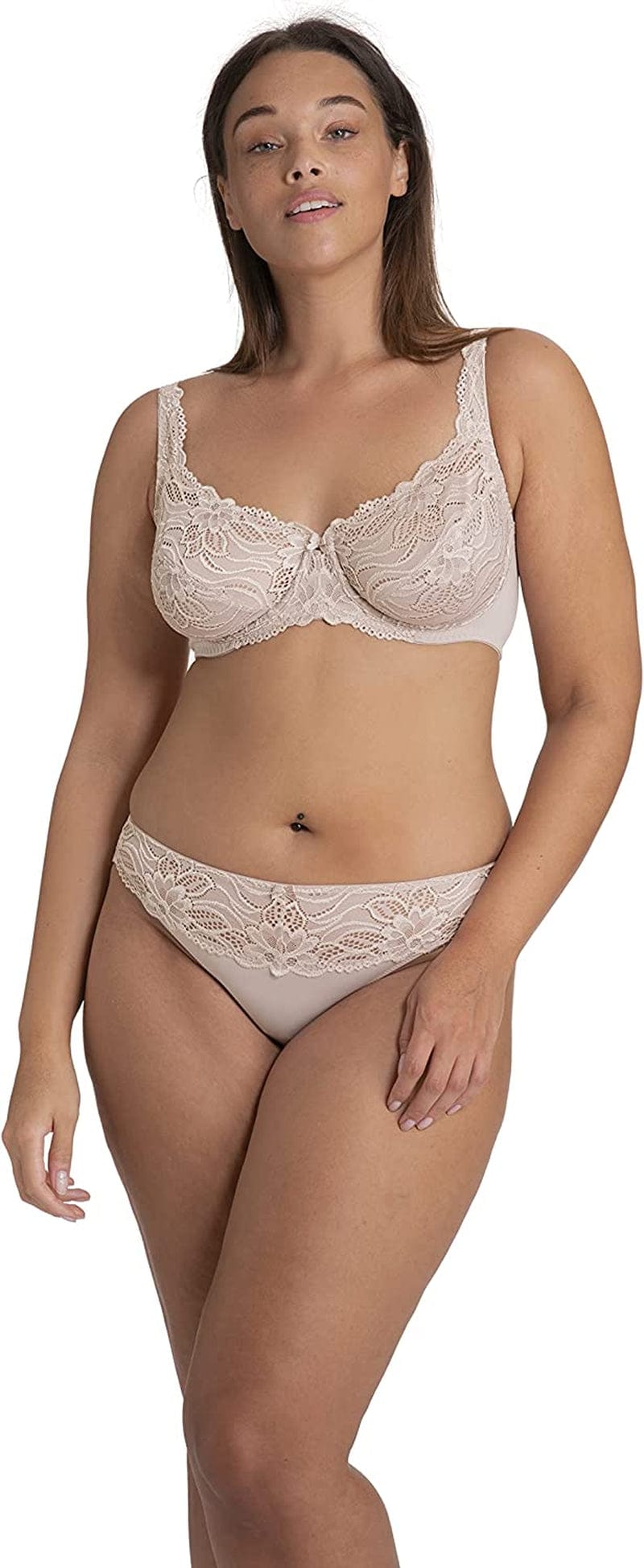 DORINA Angie Women Sexy Demi Full Cup Coverage Non Padded No Padding Underwire Lace Comfort Everyday Soft See through Bra