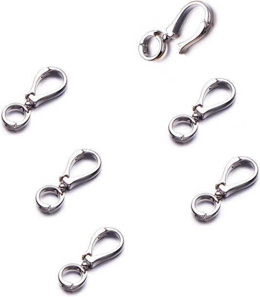 Double Opening Interchangeable Pendant Connector for Necklace, Jewelry Charm Bails Pendant Attachment for Jewelry Making, Pendant Holder for Necklace