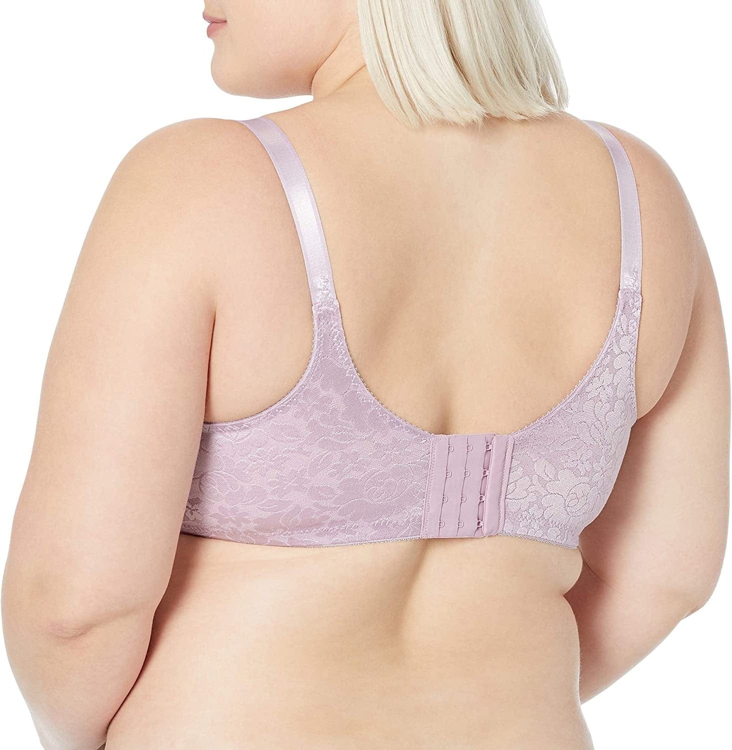 Double Support Wireless Bra, Lace Bra with Stay-In-Place Straps, Full-Coverage Wirefree Bra, Tagless for Everyday Wear