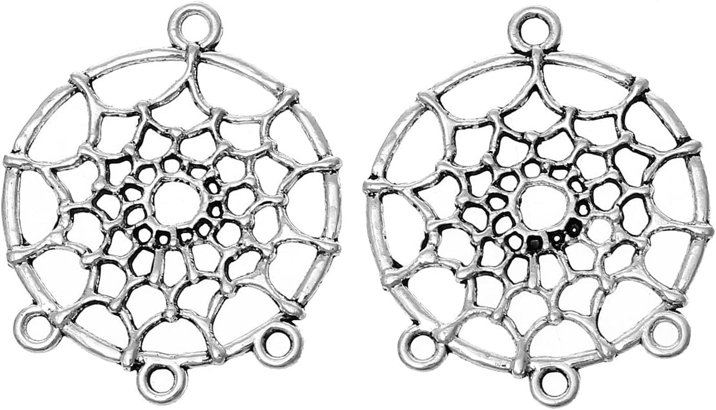 Dreamcatcher Charms, 28 Pc Silver Tone Pendants 34Mm X 28Mm