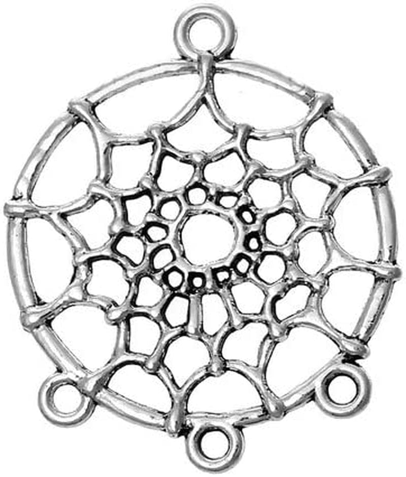 Dreamcatcher Charms, 28 Pc Silver Tone Pendants 34Mm X 28Mm