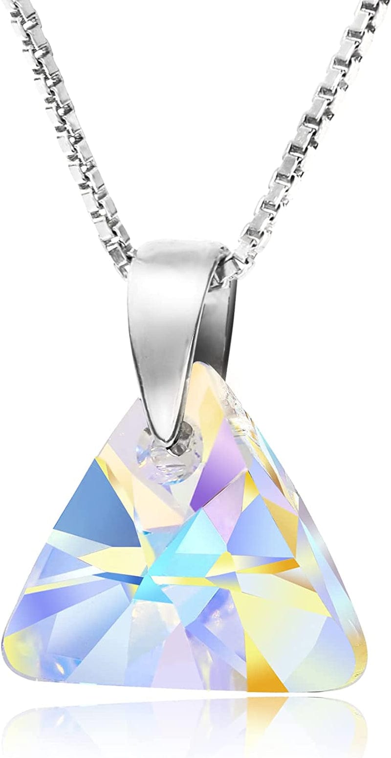 Drop and Dangle Earrings for Women - with 925 Sterling Silver and Authentic Crystals - Hypoallergenic, Gift for Mom, Purple/Black/Blue b. Aurore Boreale Pendant