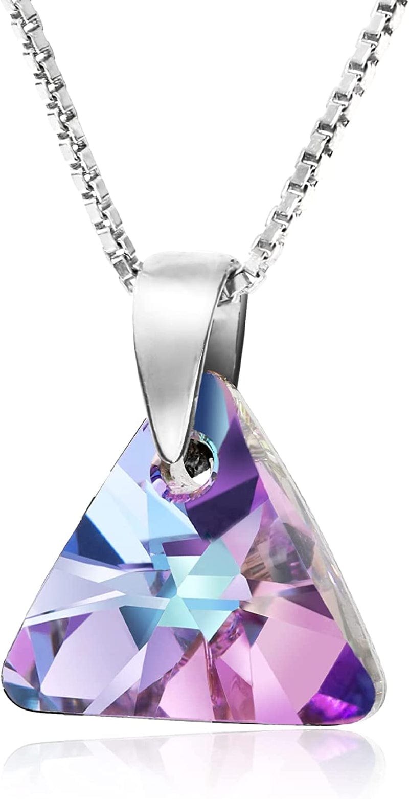 Drop and Dangle Earrings for Women - with 925 Sterling Silver and Authentic Crystals - Hypoallergenic, Gift for Mom, Purple/Black/Blue b. Vitrail Light Pendant