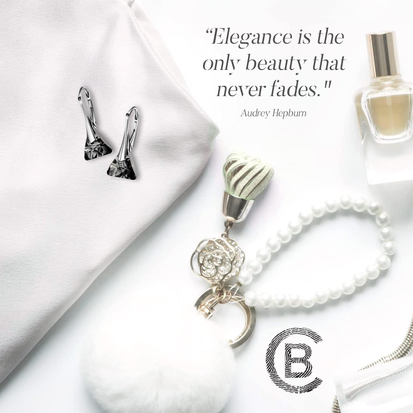 Drop and Dangle Earrings for Women - with 925 Sterling Silver and Authentic Crystals - Hypoallergenic, Gift for Mom, Purple/Black/Blue