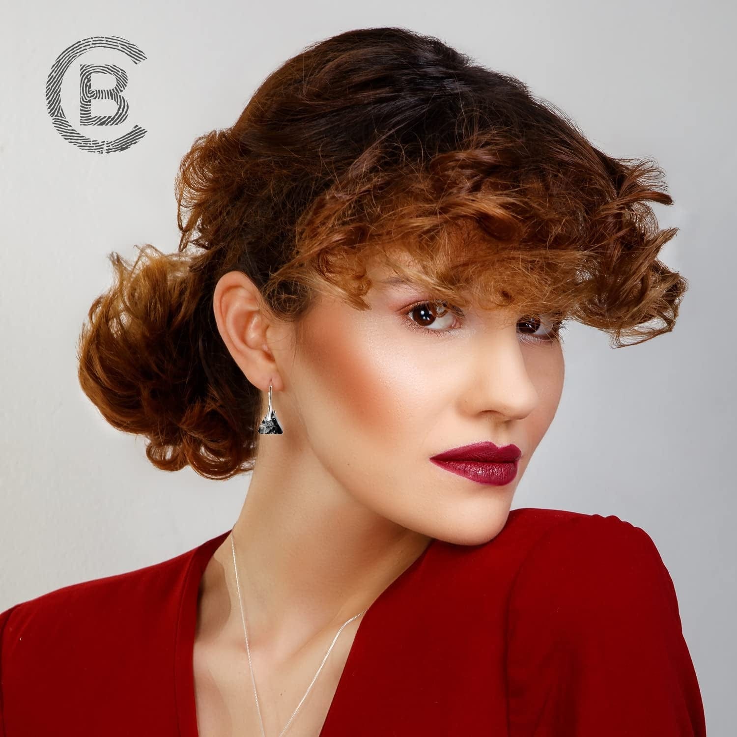 Drop and Dangle Earrings for Women - with 925 Sterling Silver and Authentic Crystals - Hypoallergenic, Gift for Mom, Purple/Black/Blue