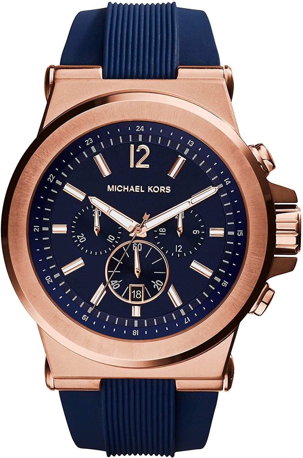 Dylan Stainless Steel Chronograph Watch Blue/Rose gold
