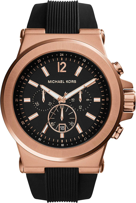Dylan Stainless Steel Chronograph Watch Black/Rose gold
