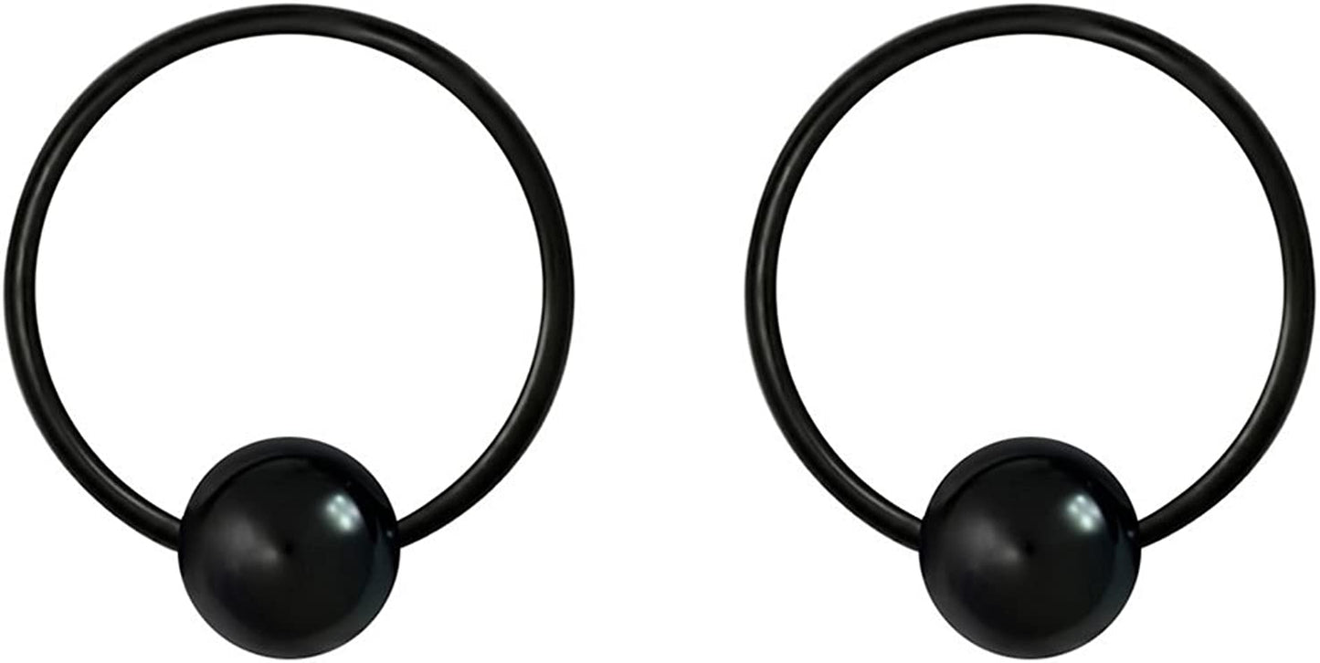 Forbidden Body Jewelry 316L Surgical Steel Captive Bead Piercing Hoop (Pair) 10G 12G 14G 16G 18G 20G, Diameter 6 to 12Mm Black and Rainbow Apparel & Accessories > Jewelry > Rings Forbidden Body Jewelry Black: 20g, 8mm