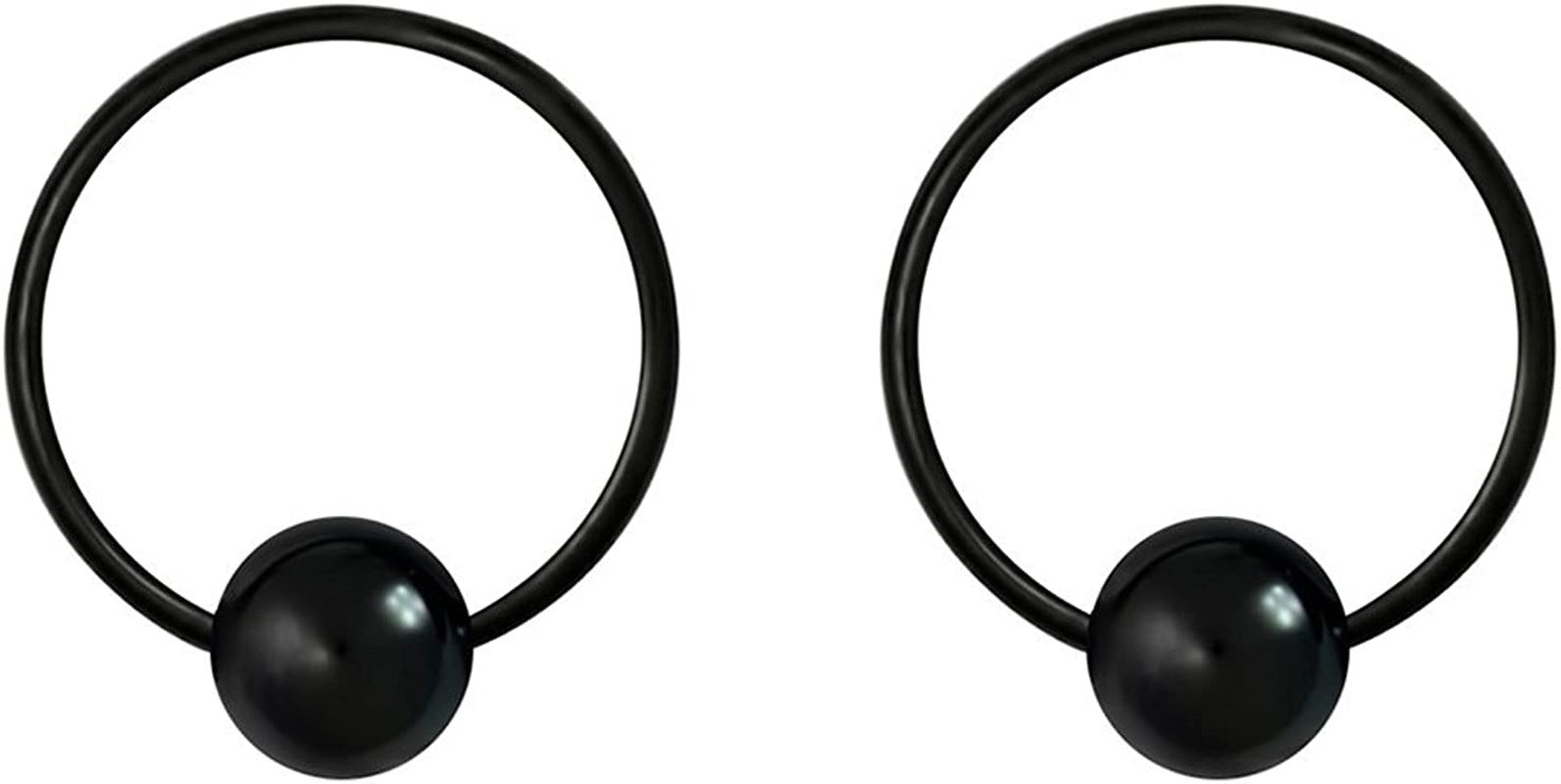 Forbidden Body Jewelry 316L Surgical Steel Captive Bead Piercing Hoop (Pair) 10G 12G 14G 16G 18G 20G, Diameter 6 to 12Mm Black and Rainbow Apparel & Accessories > Jewelry > Rings Forbidden Body Jewelry Black: 20g, 8mm