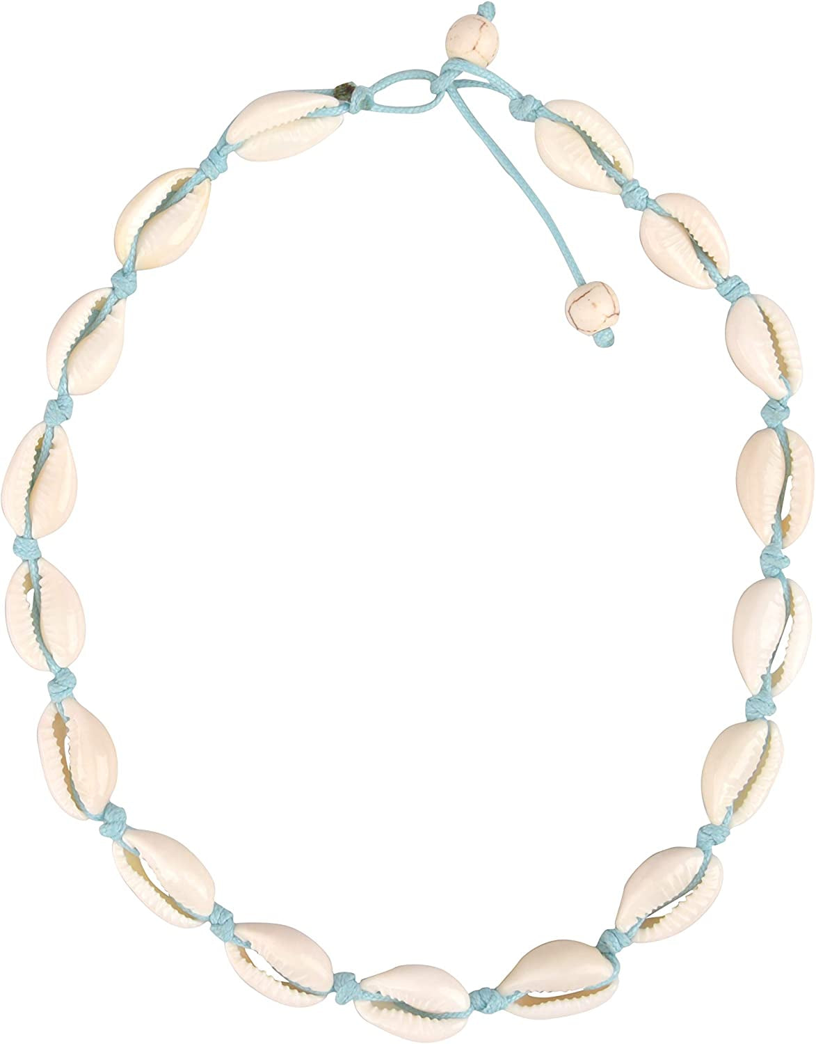 Believe London Natural Shell Necklace Bracelet Anklet Choker Seashell Women Men Statement Adjustable Beads Wakiki Beach Sea Shell Pendant Turtle Girls Cord Collar Set Hawaiian Jewelry Apparel & Accessories > Jewelry > Anklets Believe London Ocean Blue Necklace