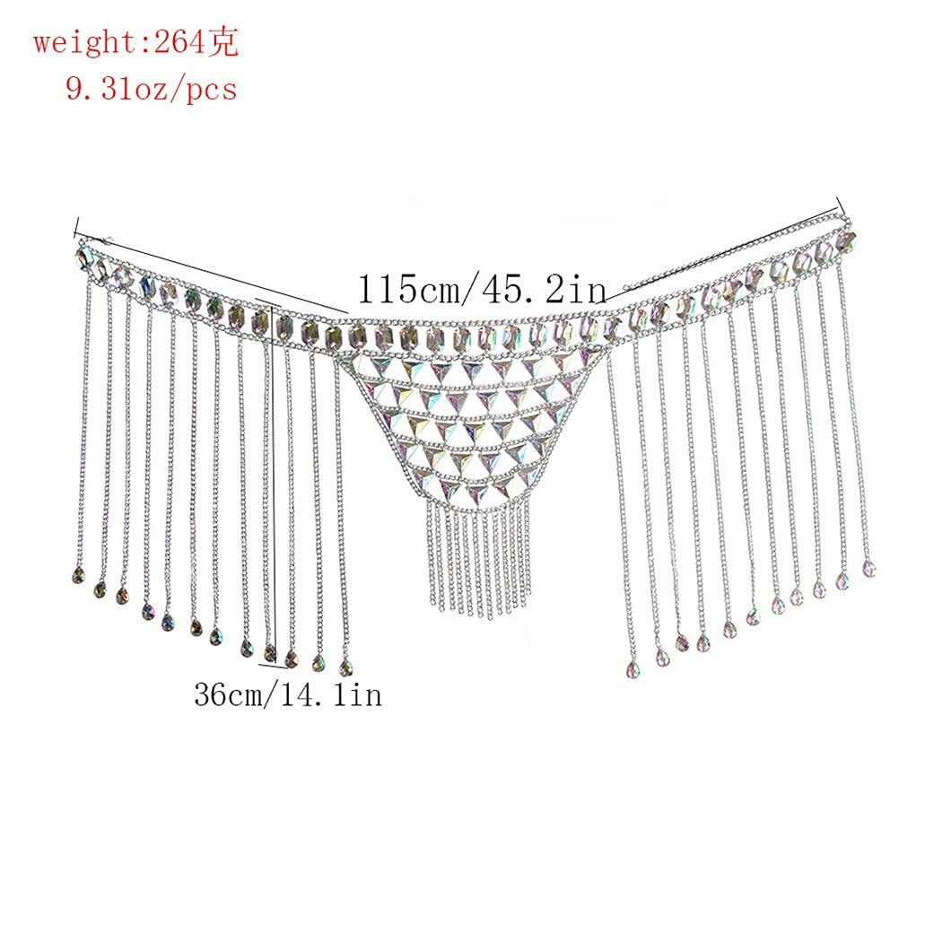 Canb Rhinestone Body Chains Sexy Body Belly Waist Skirt Chain Festival Body Jewelry for Women and Girls (Ⅱ) Apparel & Accessories > Jewelry > Body Jewelry CanB