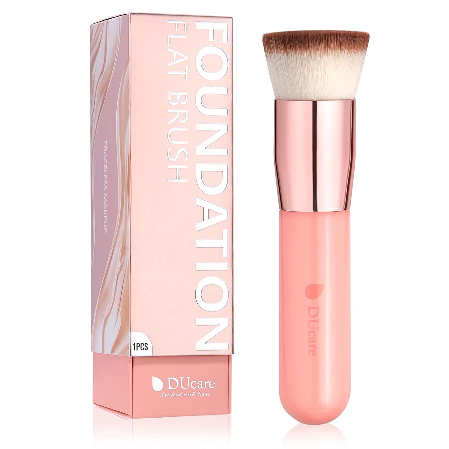 Foundation Brush,Ducare Flat Top Kabuki Brush Synthetic Professional Makeup Brush Liquid Blending Mineral Powder Buffing Stippling Makeup Tools, Rose Golden/White Health & Beauty > Personal Care > Cosmetics > Cosmetic Tools > Makeup Tools Doremi Beauty Pink