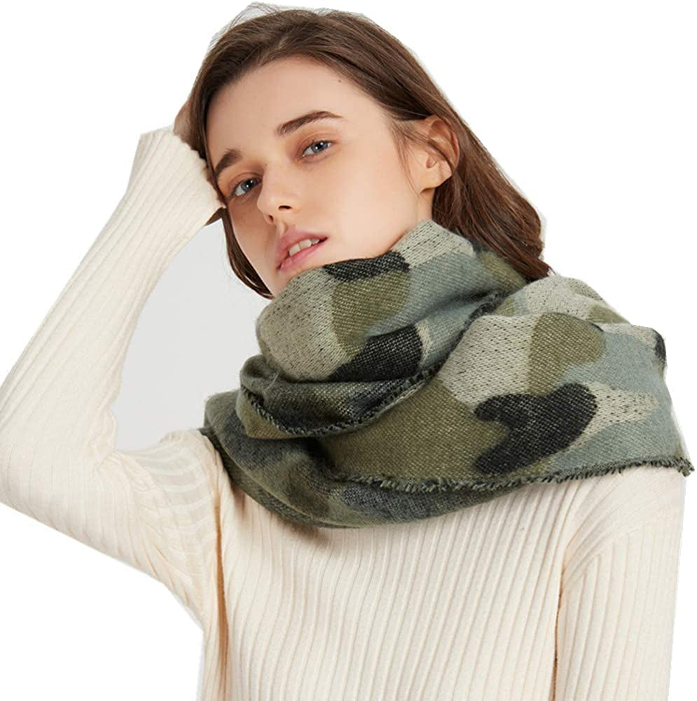 Camo Pashmina Winter Scarf Camoflauge Blanket Outdoor Fashion Scarf Wraps Shawl Handmade Scarves for Woman Man Apparel & Accessories > Clothing Accessories > Scarves & Shawls SEPTEMBER HOME Camouflage