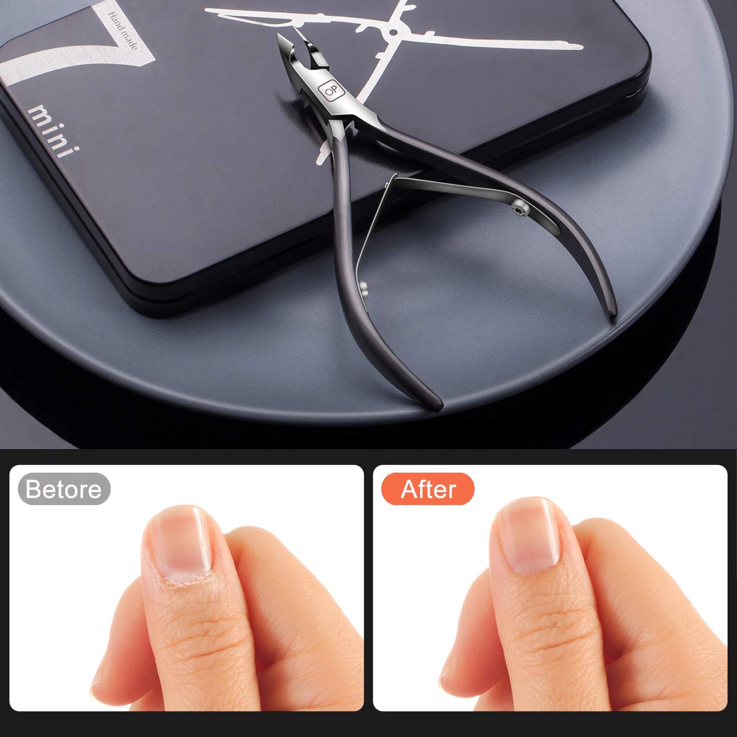Cuticle Nippers Salon Grade for Manicurist Extremely Sharp Effortless Cuticle Trimmer Precise Clippers Pedicure Manicure Nail Care Tool, Opove X7 Mini, Space Gray Health & Beauty > Personal Care > Cosmetics > Cosmetic Tools > Nail Tools opove