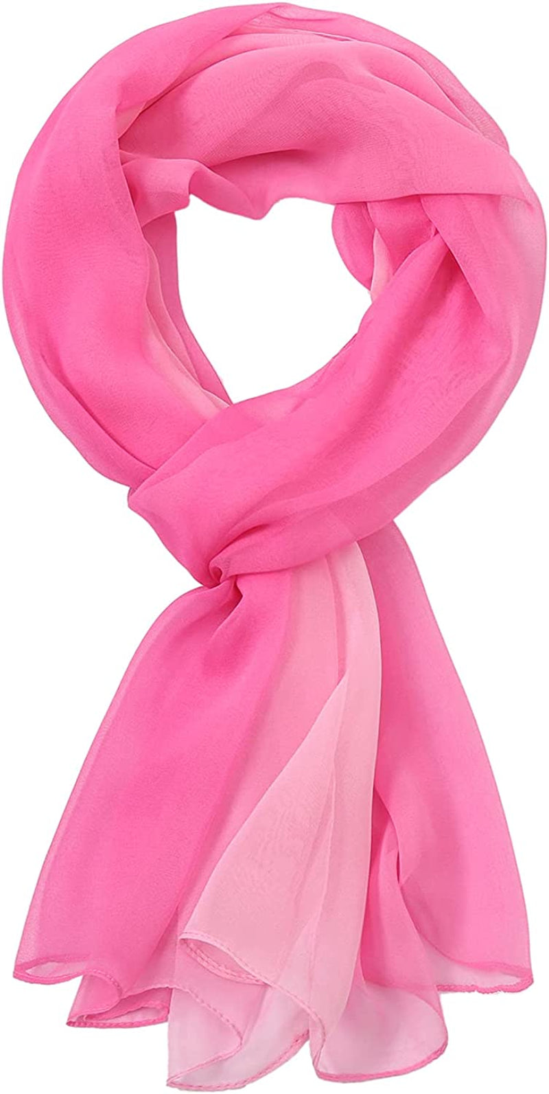 Ombre Silk Scarf Oblong Gradiente Scarves Lightweight Accent Scarfs for Women Apparel & Accessories > Clothing Accessories > Scarves & Shawls Yeieeo Ombre-pink