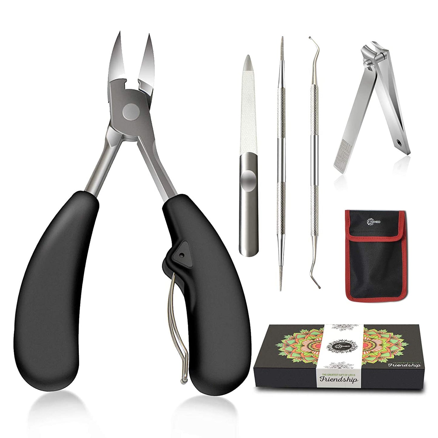 Podiatrist Toenail Cutters for Thick Nails Kit, Professional Grade Pedicure Tools with Sharp Curved Blades for Precision Trimming. Easy to Use & Effortless. Improve Various Toenail Problems. Health & Beauty > Personal Care > Cosmetics > Cosmetic Tools > Nail Tools KENED Pointed Mouth