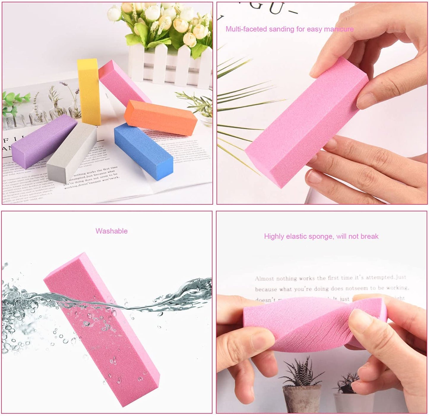 Nail Files and Buffers, 24 Pieces Manicure Tools Kit, Rectangular Nail Buffer Block and 100/180 & 80/100 Grit Nail File, 7 Way Nail File & Nail Polishing Buffer for Nail Care Health & Beauty > Personal Care > Cosmetics > Cosmetic Tools > Nail Tools Ourart