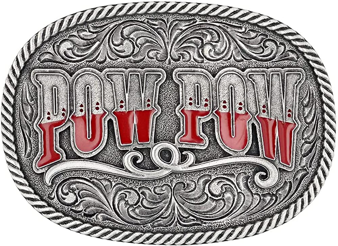 Montana Silversmiths Officially Licensed Dale Brisby Western Belt Buckle Apparel & Accessories > Clothing Accessories > Belt Buckles Montana Silversmiths Pow Pow - Antique Silver