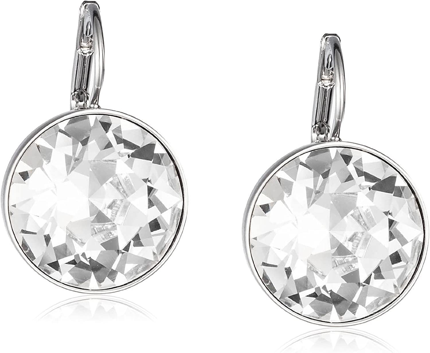 Swarovski Authentic Bella Rhodium Plated Charming White Pierced Mini Earrings Apparel & Accessories > Jewelry > Earrings Swarovski