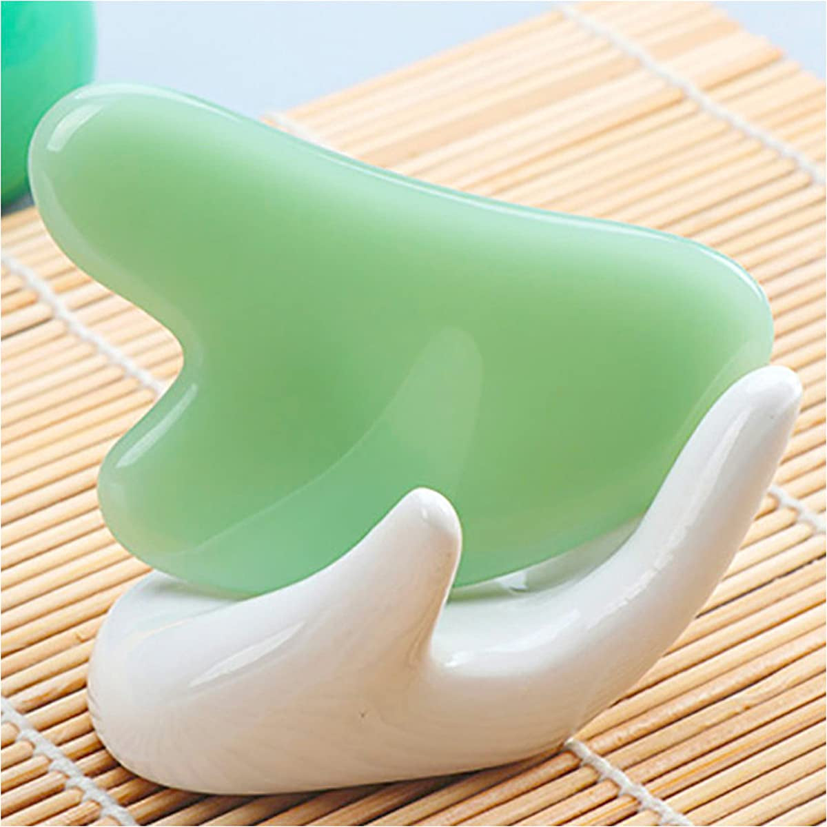 Roysmart Gua Sha Massage Tool, Natural Quartz Jade Stone Gua Sha Facial Tool for Face Neck Body, Scraping Facial Massage Tools for Promotes Blood Flow/Prevents Wrinkles/Removes Toxins (Green) Health & Beauty > Personal Care > Cosmetics > Cosmetic Tools > Skin Care Tools Roysmart