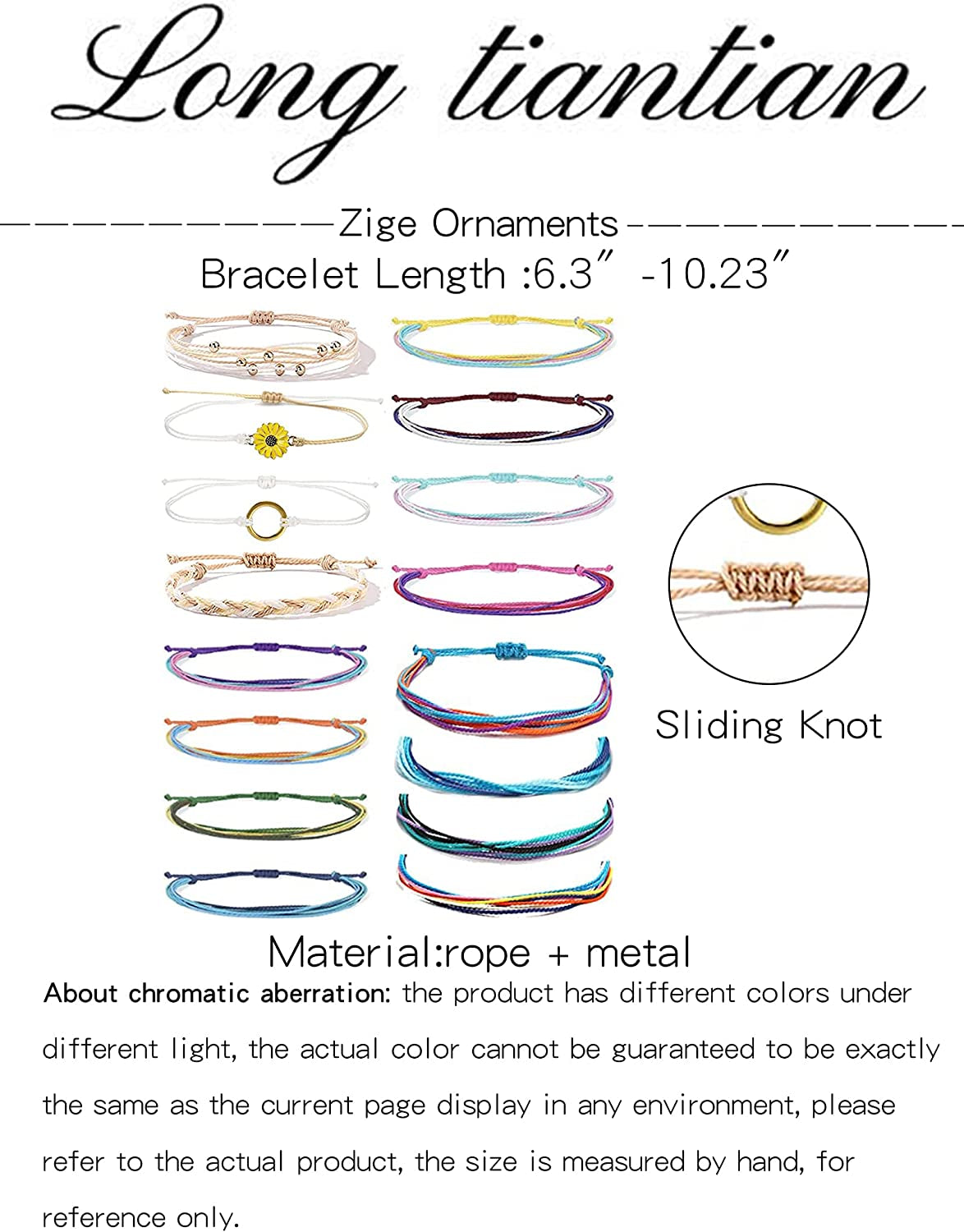 Long Tiantian Wave Bracelets for Teen Girls Cute Boho Braided String Beach Ocean Bracelet for Women Summer Jewelry Gift Apparel & Accessories > Jewelry > Bracelets Long tiantian