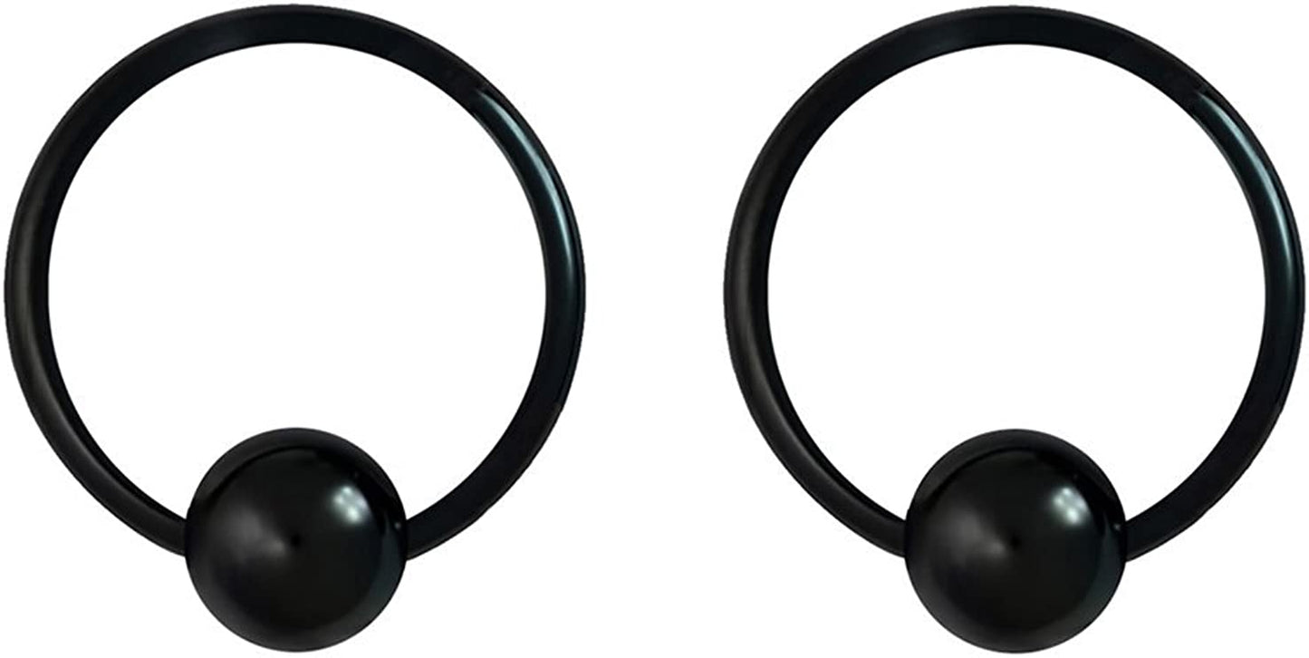 Forbidden Body Jewelry 316L Surgical Steel Captive Bead Piercing Hoop (Pair) 10G 12G 14G 16G 18G 20G, Diameter 6 to 12Mm Black and Rainbow Apparel & Accessories > Jewelry > Rings Forbidden Body Jewelry Black: 18g, 8mm