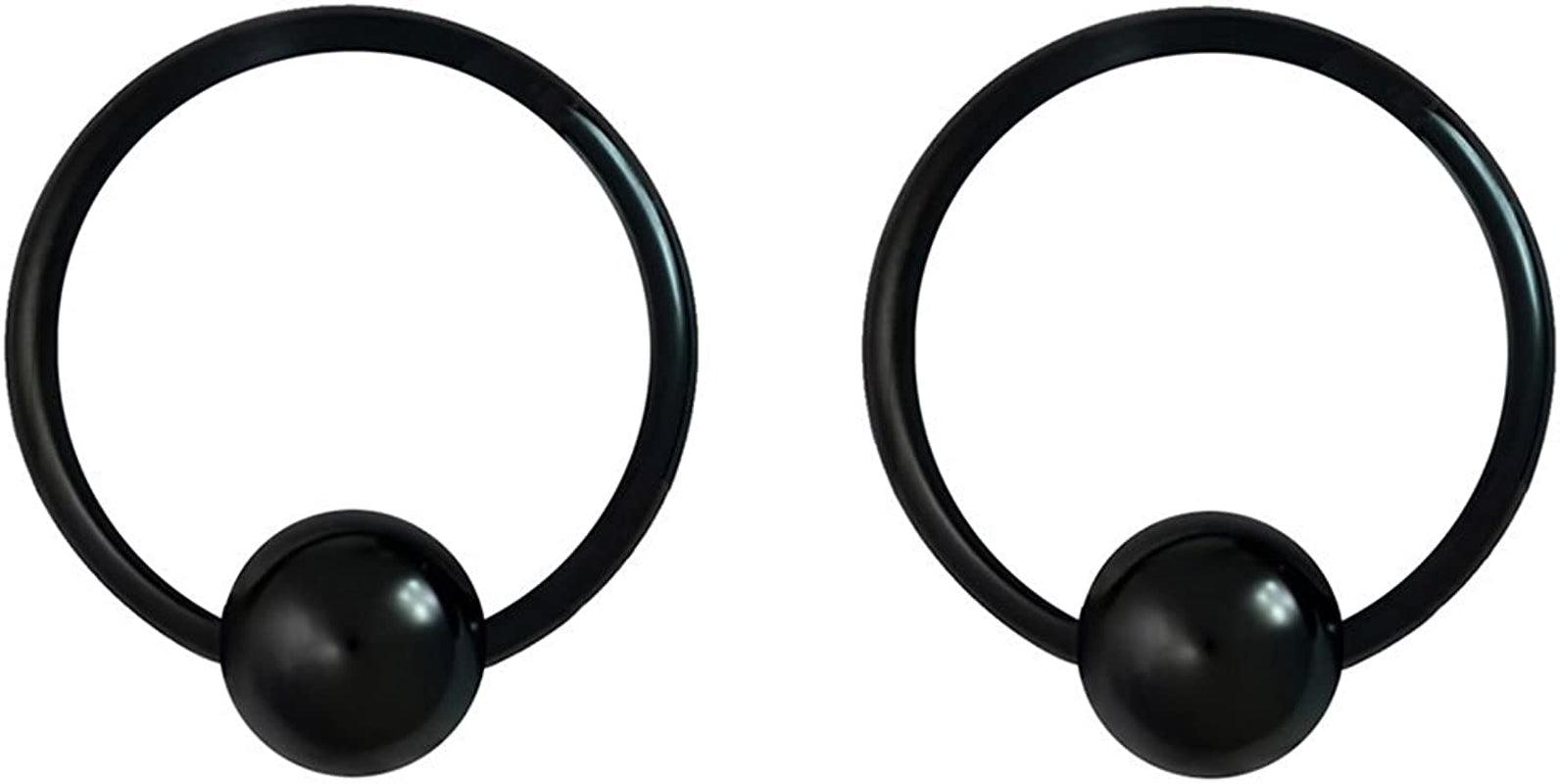 Forbidden Body Jewelry 316L Surgical Steel Captive Bead Piercing Hoop (Pair) 10G 12G 14G 16G 18G 20G, Diameter 6 to 12Mm Black and Rainbow Apparel & Accessories > Jewelry > Rings Forbidden Body Jewelry Black: 18g, 8mm