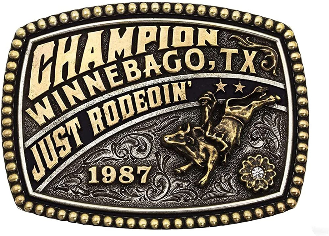 Montana Silversmiths Officially Licensed Dale Brisby Western Belt Buckle Apparel & Accessories > Clothing Accessories > Belt Buckles Montana Silversmiths Just Rodeoin' - Gold