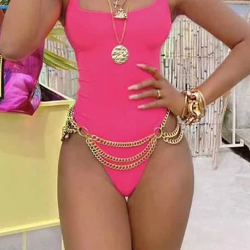Bodiy Layered Belly Waist Chain Belt Gold Cuban Body Chains Bikini Rave Party Body Jewelry for Women and Girls Apparel & Accessories > Jewelry > Body Jewelry BODIY