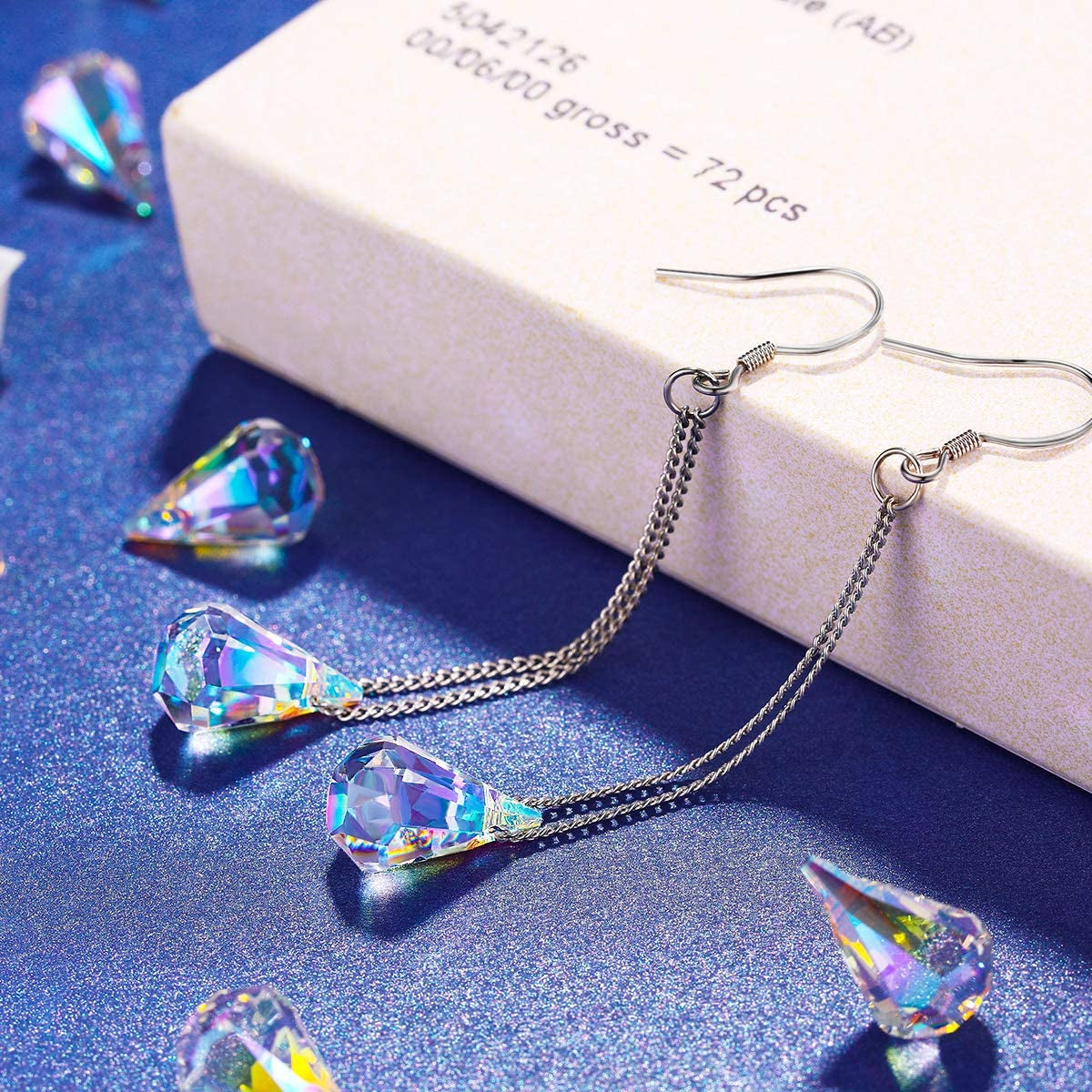 Sterling Silver Crystal Drop Dangle Earrings for Women, Anniversary Birthday Christmas Jewelry Gifts for Her Mom from Daughter Apparel & Accessories > Jewelry > Earrings Desimtion