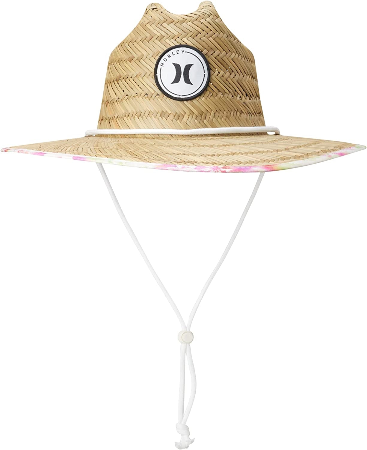 Hurley Women'S Straw Hat - Capri Medium Brim Real Straw Lifeguard Sun Hat with Chin Strap Apparel & Accessories > Clothing Accessories > Hats Hurley Digital Pink One Size
