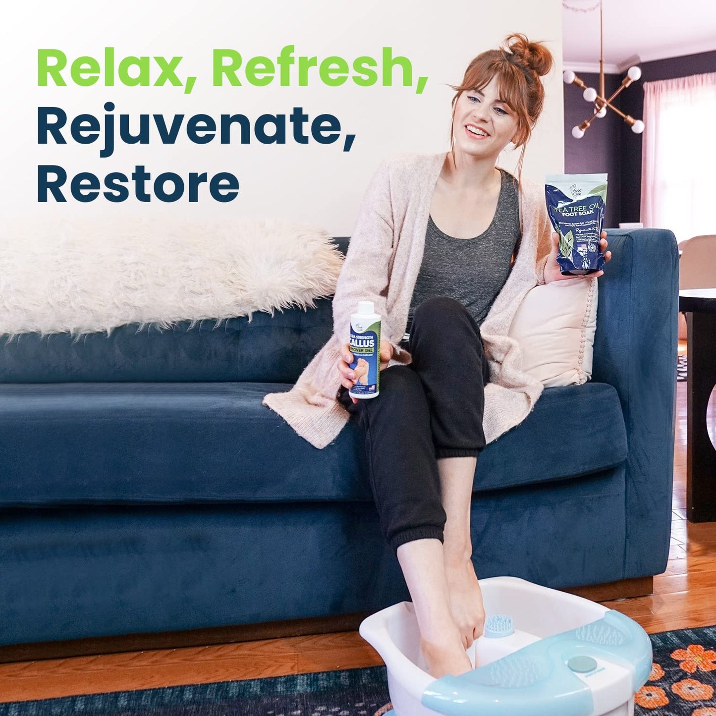 Tea Tree Foot Soak & Callus Remover Gel Kit - Extra Strength Callus Remover Gel & Antifungal Foot Soak with Epsom Salts for Calluses, Dry Cracked Heels, Toenail Fungus & Odor - Pedicure for Tired Feet Health & Beauty > Personal Care > Foot Care FOOT CURE