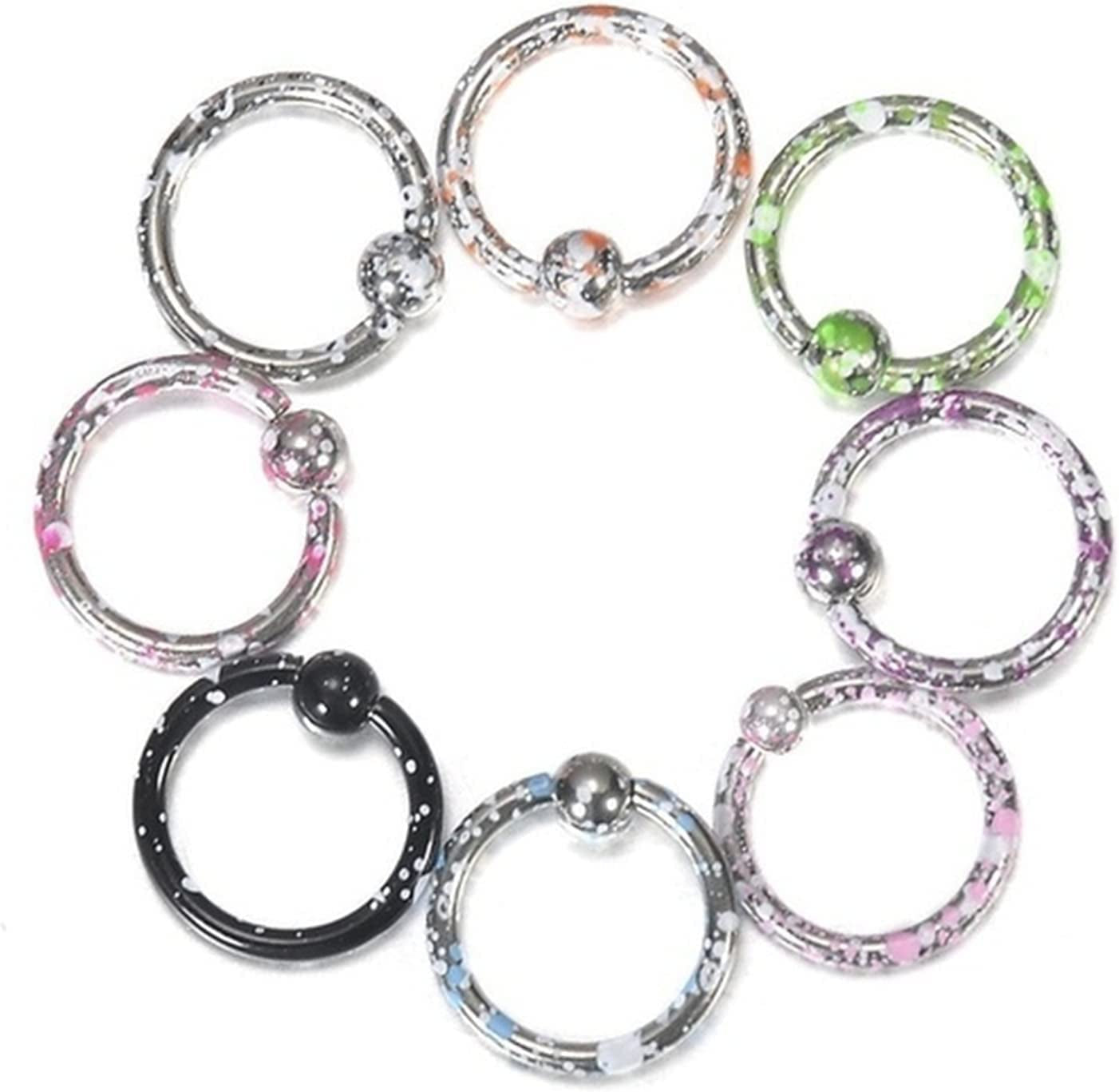 DONGMING Perforated Nose Rings Unisex Hoop Nose Rings Septum Ring Body Piercing Jewelry Nose Ring Nose Studs (Multicolor, 8Pcs) Apparel & Accessories > Jewelry > Rings Generic