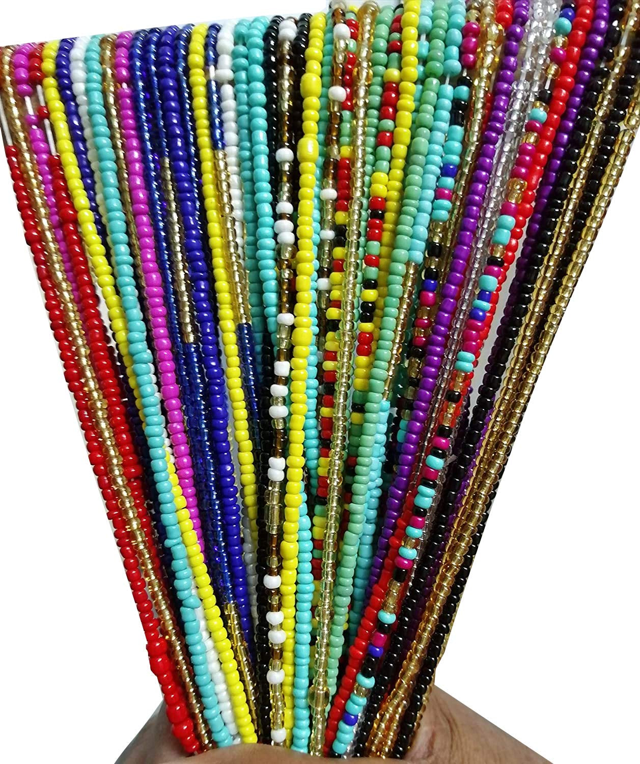 Tuoshei 6 Piece Waist Bead Se Belly Beads African Waist Bead Body Chains Beaded Belly Chain Bikini Jewelry for Woman Girl (6 PCS) (Style 1) Apparel & Accessories > Jewelry > Body Jewelry Tuoshei