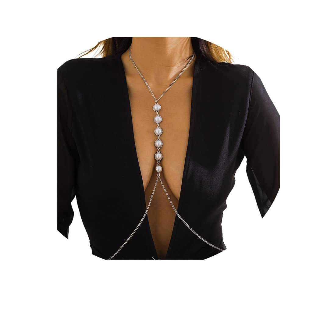 Bounzhi Gold Sexy Body Chain Crossover Thin Bra Bikini Rhinestone Crystal Waist Belly Body Chains Beach Body Necklace Jewelry for Women, Free Size (B-100) Apparel & Accessories > Jewelry > Body Jewelry Bounzhi Silver-1157