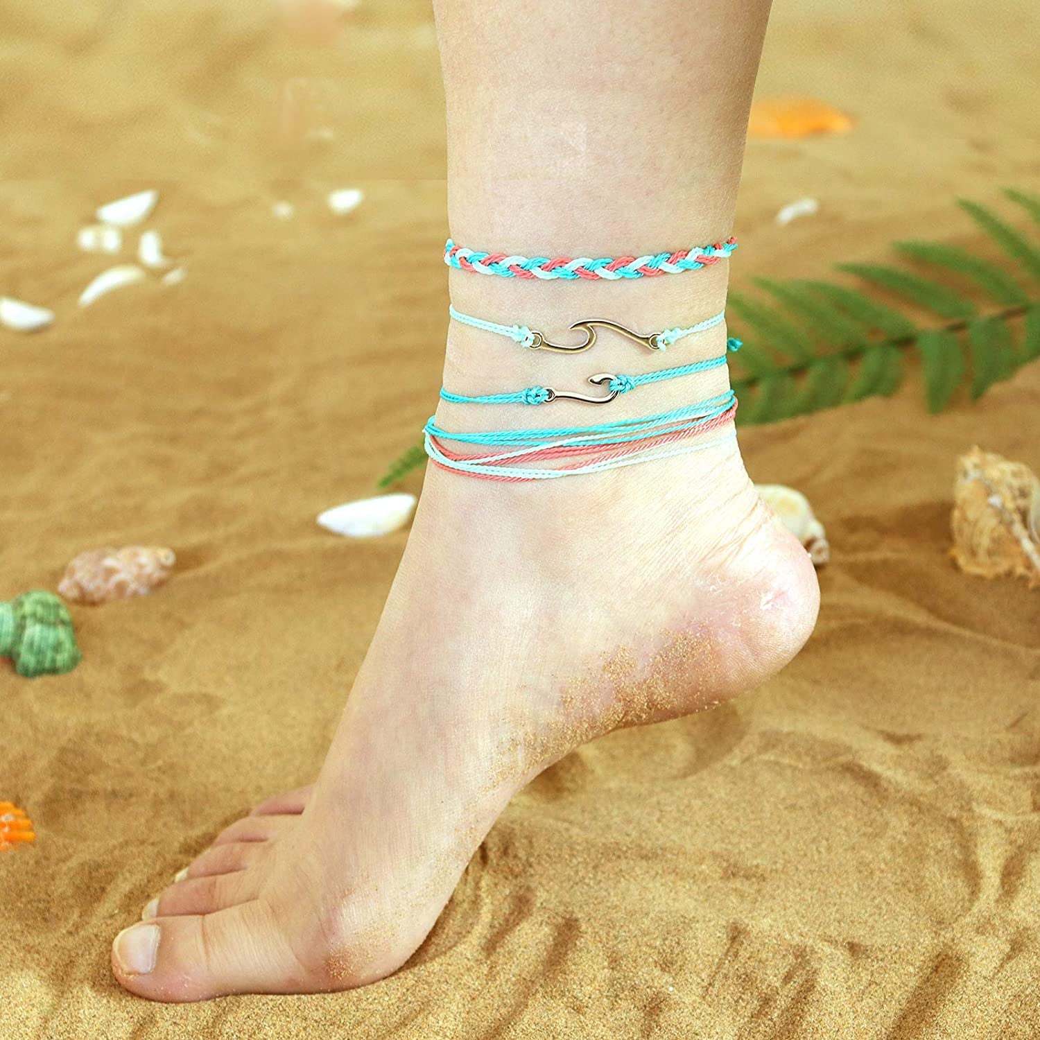 Choice of All String Bracelets for Teen Girls Boho Waterproof Bracelets Ankle Bracelets for Girls Christmas Gifts Wave Surfer Bracelets Summer Beach Anklets Apparel & Accessories > Jewelry > Anklets choice of all