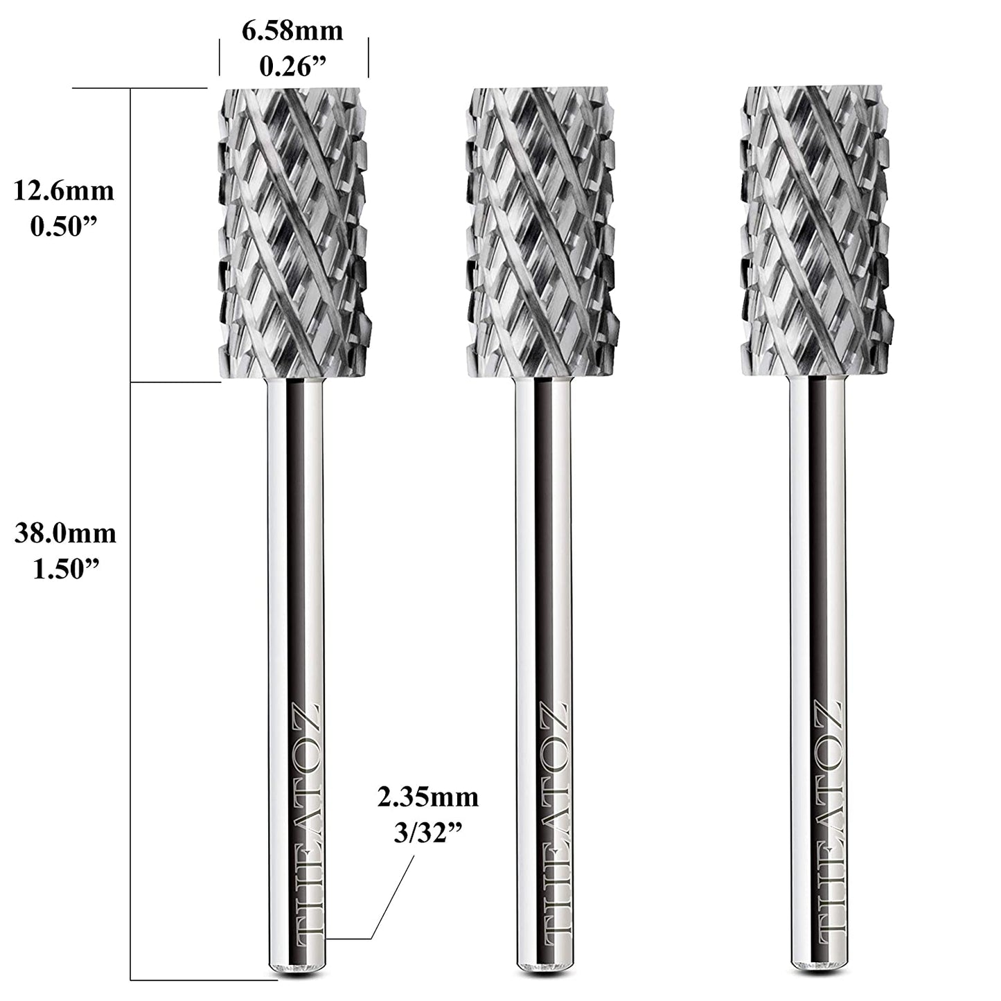 Theatoz Nail Drill Bit Flat Head, Large Barrel Electric Nail File 3/32-Inch Shank, Nail Tool, Tungsten Carbide Drill Bits for Removing Gel Nail Polish Acrylic Dipping Powder, (03 Pcs 4X-Corase) Health & Beauty > Personal Care > Cosmetics > Cosmetic Tools > Nail Tools Theatoz