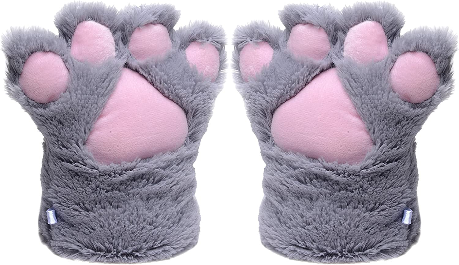 Odema Womens Winter Warm Gloves Cosplay Cat Paw All Cover Mittens for Girls Apparel & Accessories > Clothing Accessories > Gloves & Mittens Odema Gray