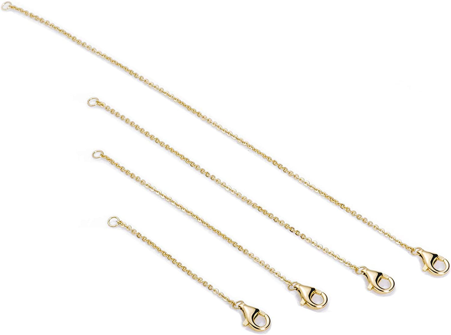 Meow Star Necklace Extender Sterling Silver Necklace Extenders Gold Chain Extenders for Necklaces Extender for Bracelet Anklet Set 2", 3", 4", and 6" Apparel & Accessories > Jewelry > Anklets Meow Star Gold Plated Set 2", 3",4", 6"