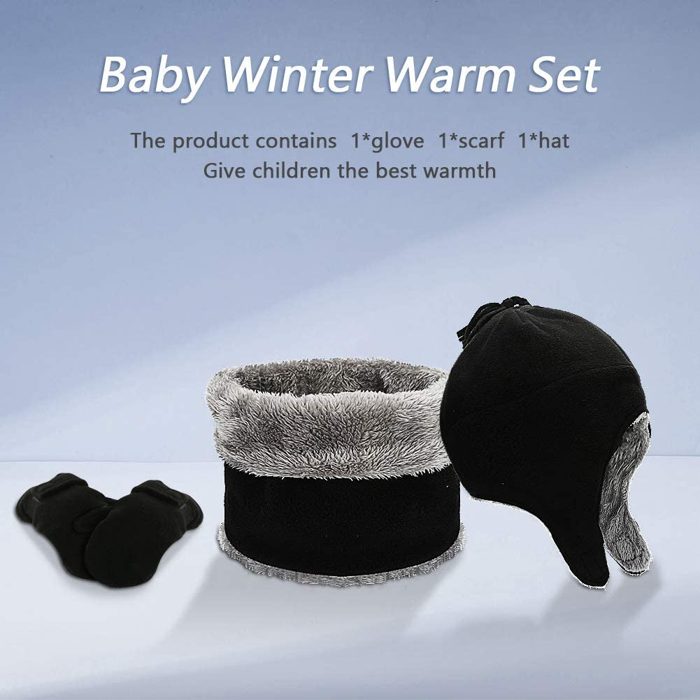 Child Winter Hat Set, Bicyclestore 3 Pcs Soft Warm Children Beanie Cap with Neck Warmer and Gloves, Kids Hat & Mittens Set Ski Warm Set Outdoor Earmuffs for Baby Childrens Girls Boys (2-5 Years) Apparel & Accessories > Clothing Accessories > Gloves & Mittens BicycleStore
